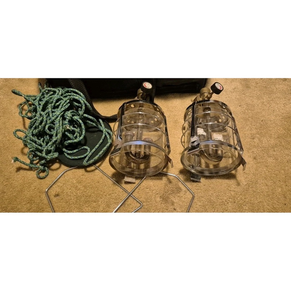 2 Vintage Gas Camping Lanterns | Working | Coleman Style | Outdoor Gear